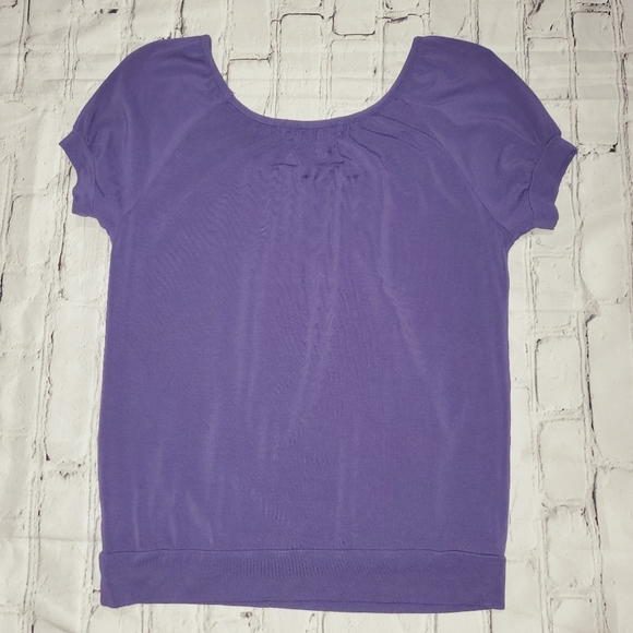 MICHAEL KORS Purple Scoop Short sleeve Large Petite - Picture 3 of 10